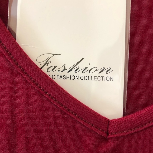 Aolakeke Classic Fashion Collection Cranberry Long Sleeve Cold Shoulder Top S - Picture 9 of 12